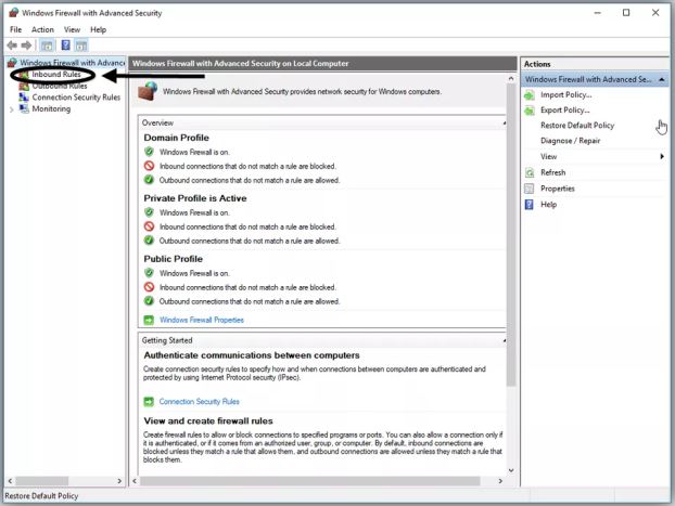 windows inbound rules