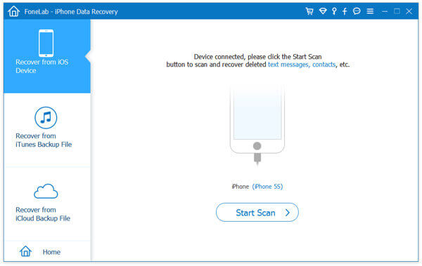Run FoneLab and select Recover from iOS Device mode scan