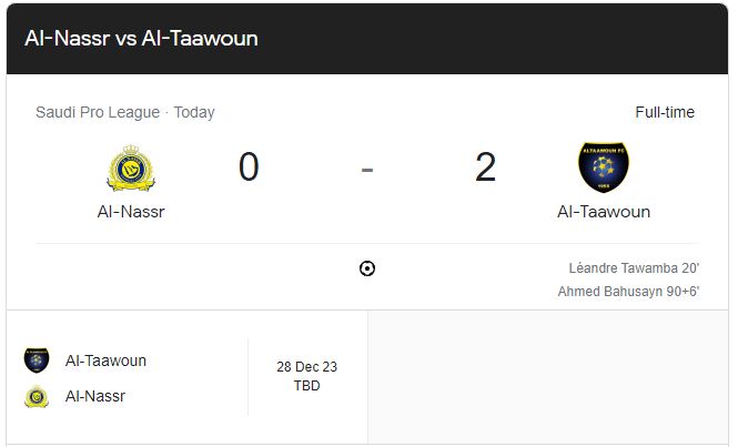 Al Nassr vs Al Taawoun