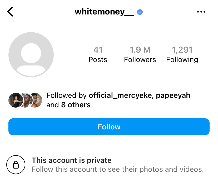 BBNaija Star Whitemoney’s Instagram Account Hacked