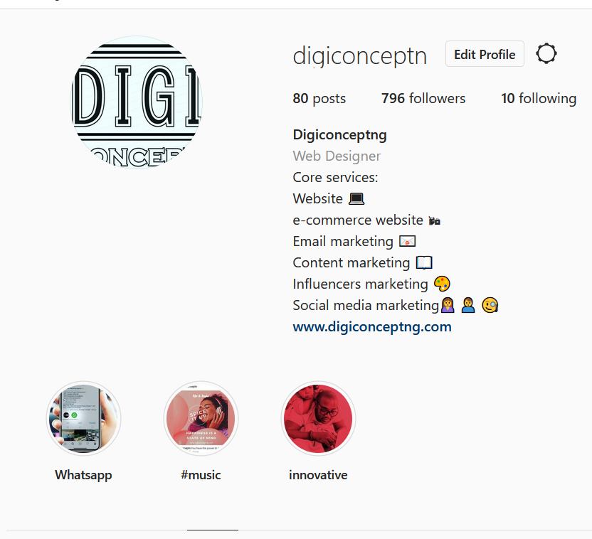 instgram business profile