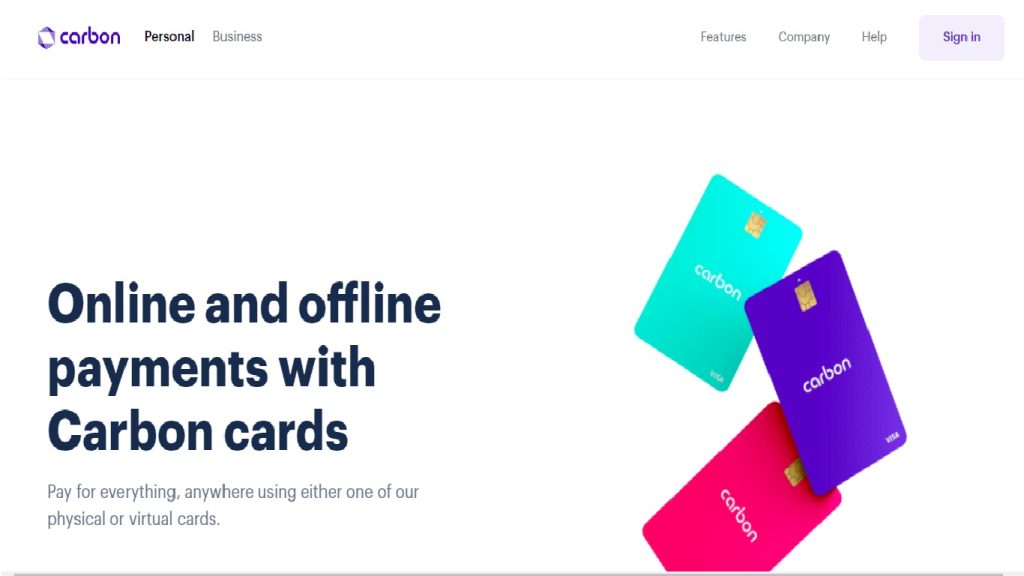 Carbon virtual dollar card