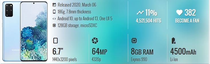 Samsung Galaxy S20 Plus (S20+)