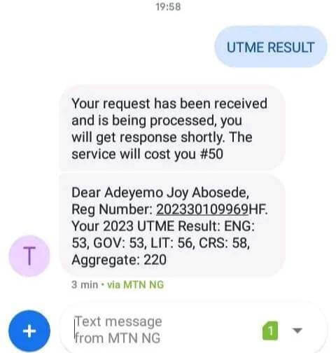 jamb result