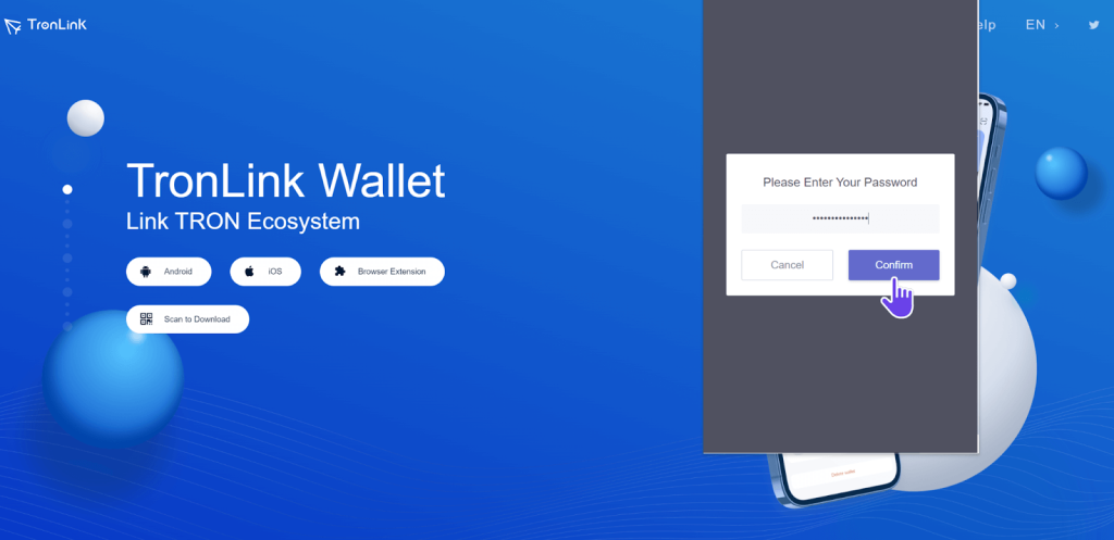 Password creation for usdt trc20