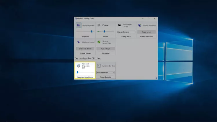 Locate the Keyboard Brightness setting.