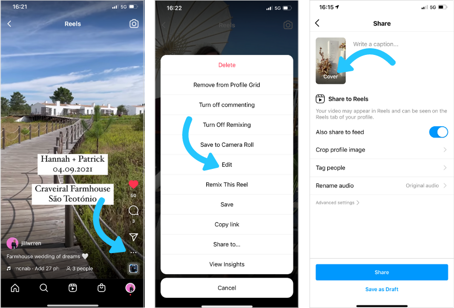 How to Edit Instagram Reels After Posting - Change Cover/Caption or Edit Reel Video