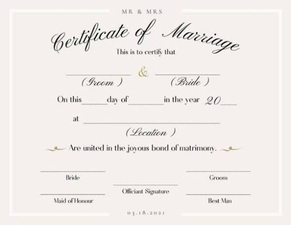 Marriage Certificate 