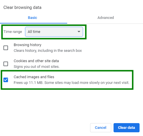 Clear Browsing Data CHROME1