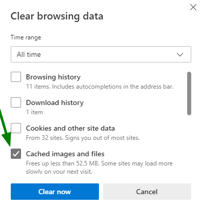 Cookies and Site Data edge 2