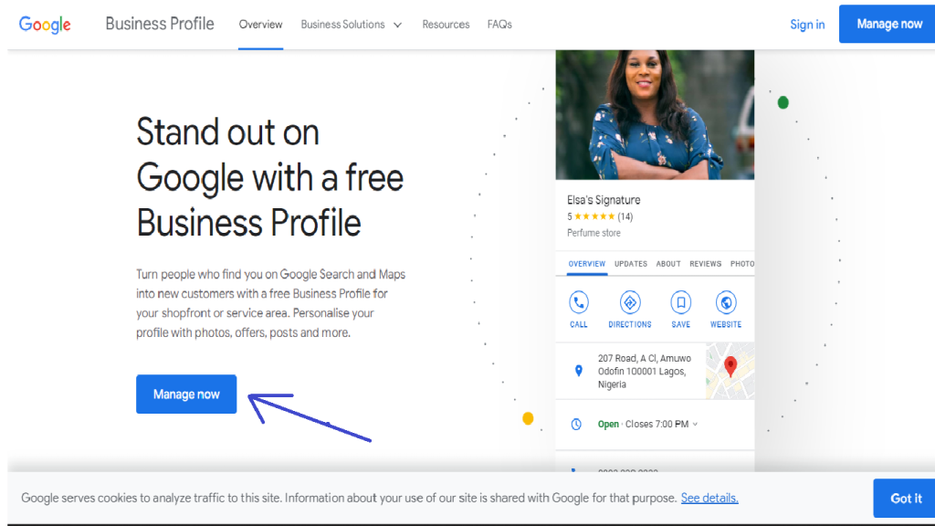 Google business page