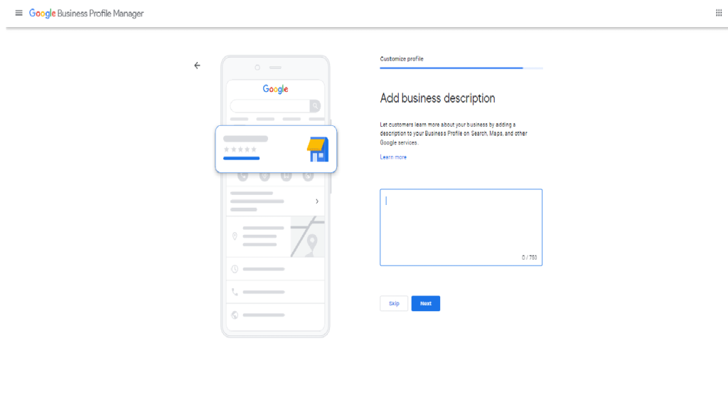 Google business description