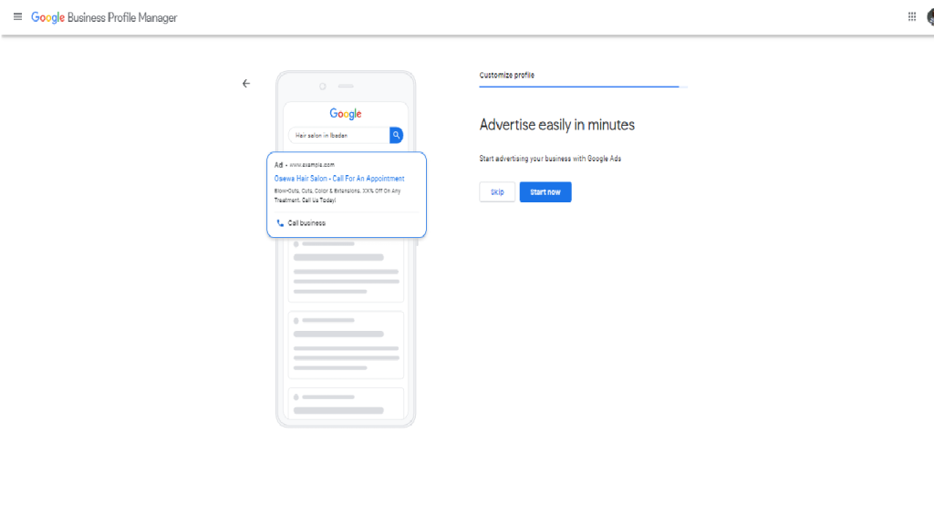 Google business advertisements