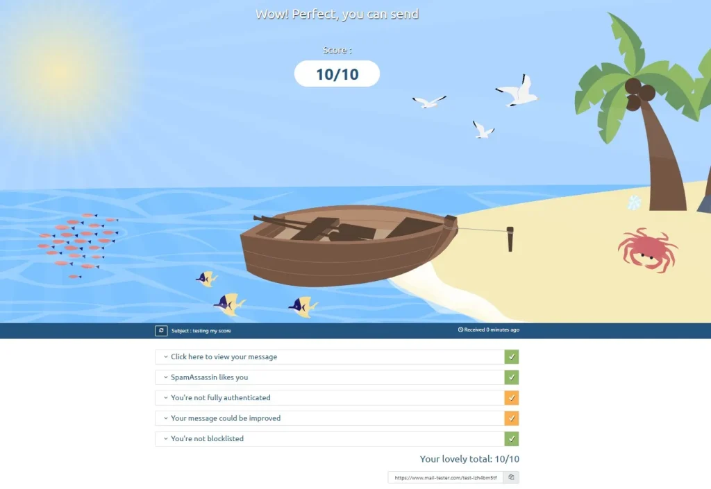 tester for email spam score