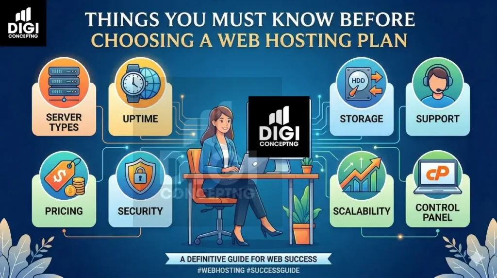Things You Must Know Before Choosing a Web Hosting Plan infographics Digi